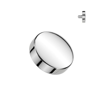 Dermal top 4 mm rond egaal zilver 1.6mm - LMPiercings