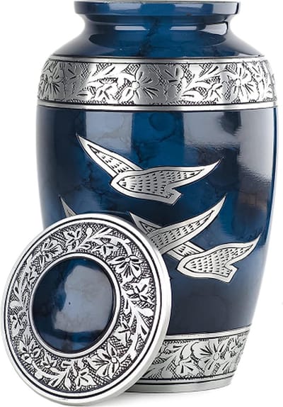 XXL As Urn - 3.5 Liter - Crematie Urn - Uniek - Voor Huisdieren of Menselijk As - Crematie As - Urn - Begrafenis - Decoratie Urn - Loving Birds