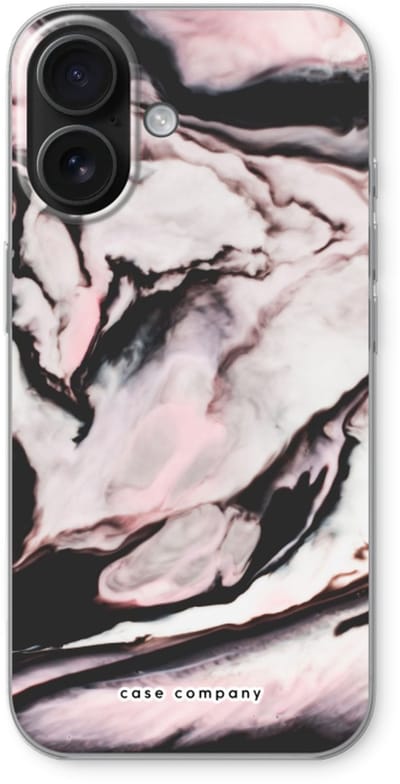 Case Company® - Hoesje geschikt voor iPhone 16 hoesje - Roze stroom - Soft Cover Telefoonhoesje - Bescherming aan alle Kanten en Schermrand