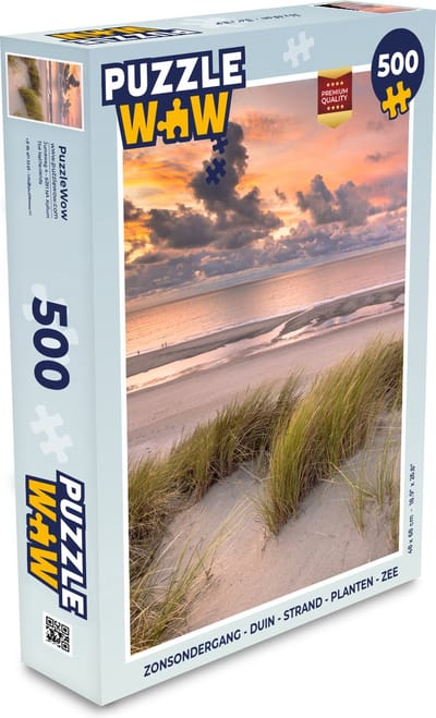 Puzzel Zonsondergang - Duin - Strand - Planten - Zee - Legpuzzel - Puzzel 500 stukjes