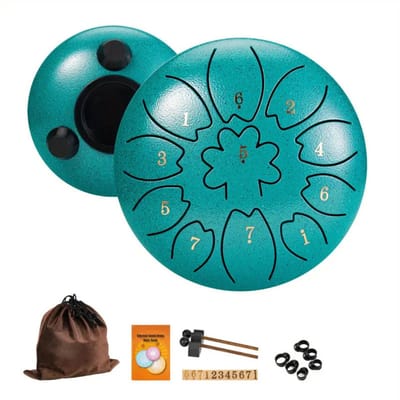 Livano Handpan - Tongue Drum - Steel - Regen - Klankschaal - Groen