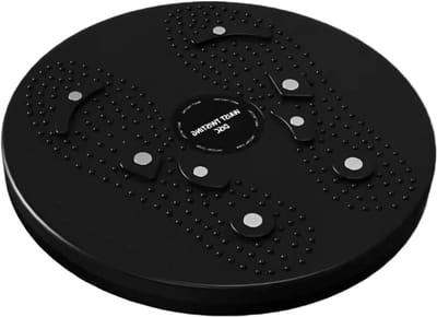 Fitness Draaiplateau - Taille Trainer - Buikspieren Trainen - Magnetische Voetmassage - 90 kg Capaciteit - Zwart