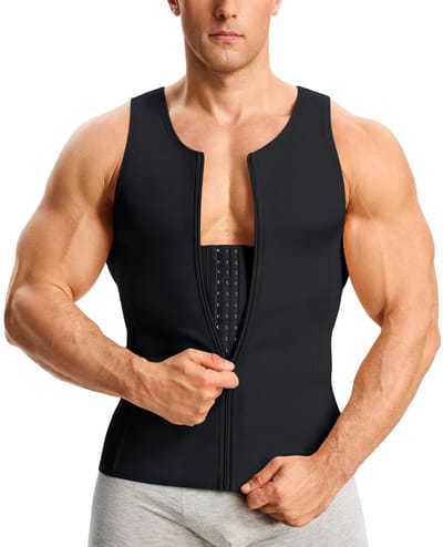 Dailygoods- Tanktop Heren Compressie - Mouwloos Shirt Heren - Buikondersteuning - Ademend Materiaal - Verstelbaar - Zacht en Comfortabel - Vormende Shirt