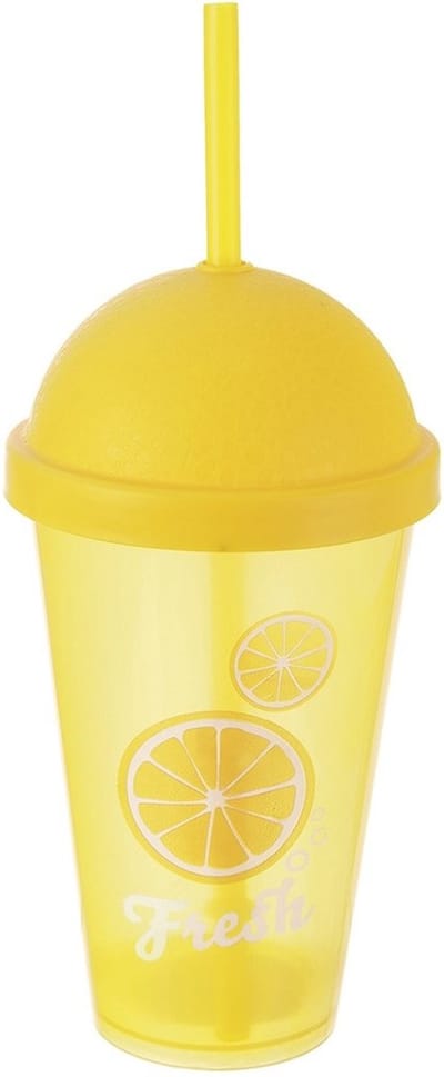 Mok Plastic met Deksel en Rietje 450 ml - Koffiemok - Theebeker - Koffie - Beker