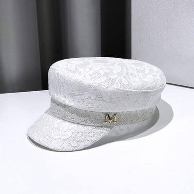 Mode Kant Vrouwen Kant Baret Pet Vintage Zonbescherming Baker Jongenspet Uitgesneden Lichtgewicht Nieuwsjongenspet Vrouwen black