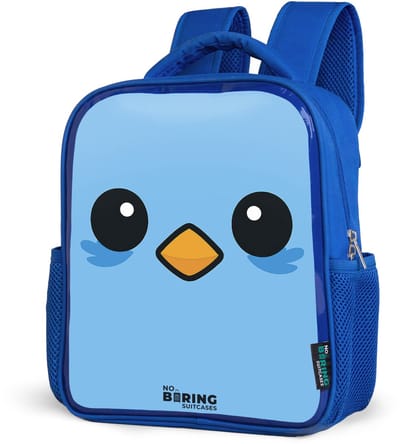 NoBoringSuitcases.com® - Rugzak blauw - Schooltas jongens - Vogelgezicht - Kinder rugtas jongen - Boekentas kind - Kinderrugzak voor school - Schoolrugzak