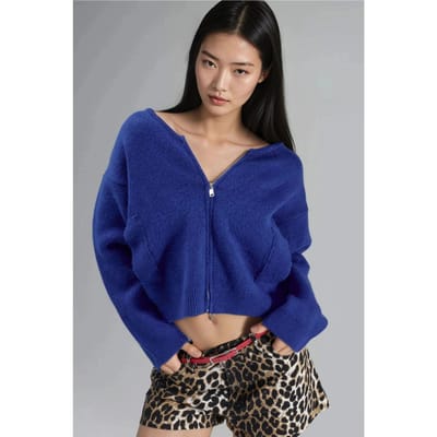 Gebreide Cardigan met Rits en Zakken