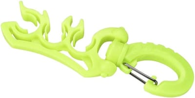 Submersible Slangclip voor Onderwatergebruik, Dubbele BCD Slanghouder met Clip en Gesp (Geel) - Perfect voor Duiken en Watersport