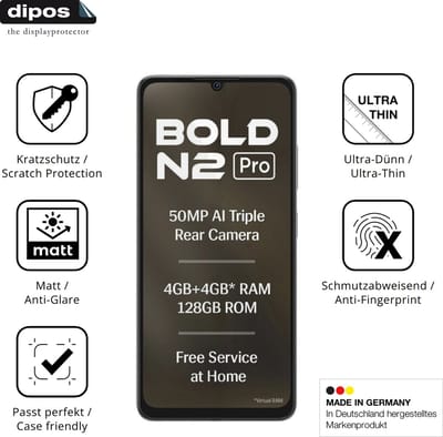 dipos – 4x Matte Beschermfolie geschikt voor Lava Bold N2 Pro | Krasbestendige & antireflecterende Screenprotector Ultra-Thin