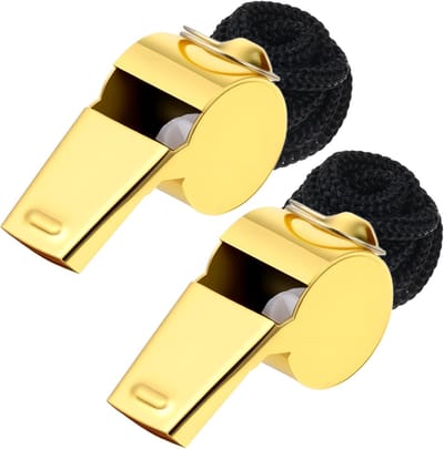 2 stuks roestvrij staal sport fluitje met lanyard, metalen coach leraar fluitje, kleurrijke rugzak fluitje, noodsport fluitje geschikt voor, coach, scheidsrechter, noodgeval
