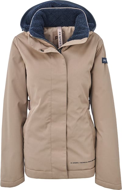 PK International - Winterjas - Dames - Waterdicht - Ademend - Winddicht - Gewatteerd - Capuchon - Zantigo - Beige - Muffin - XS/34