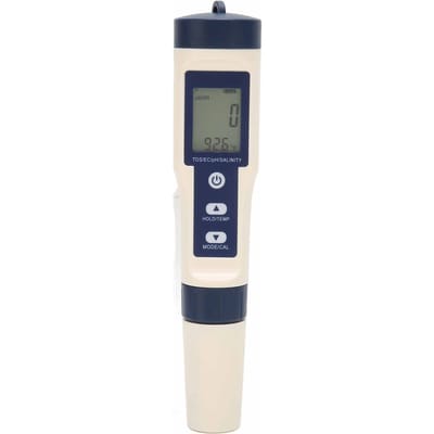 Testeur numérique multifonction 5 en 1 de qualité de l'eau, portable, pH/salinité/température/TDS/EC, moniteur, stylo