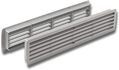 Ventilatierooster Deur - Kunststof Rooster - Ventilatie Verbeteren - Roestvrij Staal Look - 457 x 92 mm - Wit