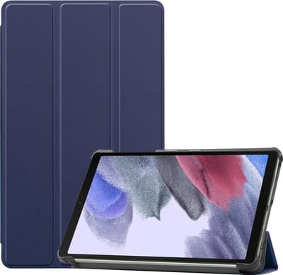 Hoesje - Geschikt voor Samsung Galaxy Tab A7 Lite - Dun & Stevig - Hardcover Book Case - Trifold Bookcase Hoes - Hard Cover - Tablethoes - Donkerblauw