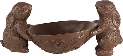 Clayre & Eef Decoratie Beeld Konijnen 34x15x15 cm Bruin Kunststof