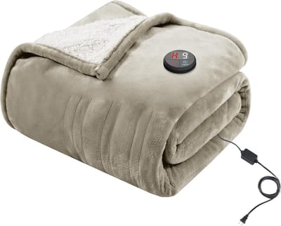 Elektrische Deken - Warmtedeken - Comfort Verwarmen - 10 Warmtestanden - 130 x 180 cm - Kaki