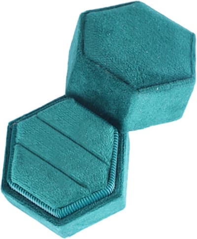 Ringendoosje - Juwelendoosje Opslag - Reizen Bruiloft - Geometrische Vorm - 5.5x5.3x5.3cm - Plantaardig