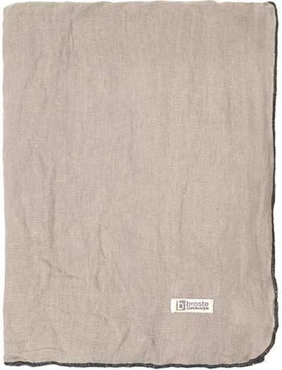 Broste Copenhagen chique linnen tafellaken tafelkleed Gracie in de kleur Simply Taupe 160 x 200 cm