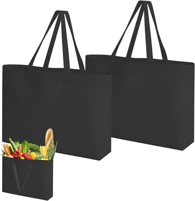 Herbruikbare katoenen boodschappentas - 2 stuks - 45x35x8 cm
