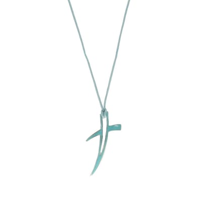 Behave ketting - Verstelbare ketting met grafische hanger - Nikkelvrij - Aqua Blauw