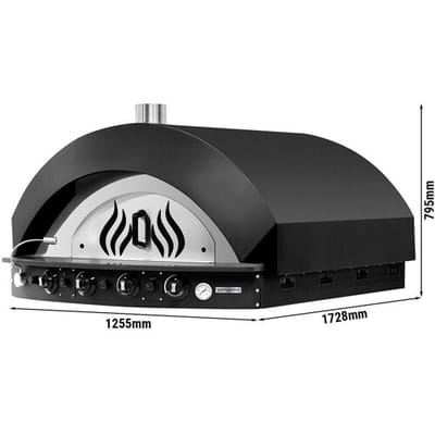 GGM Gastro Gas Pizzaofen - 11x 25cm - Manuell - Schwarz Zwart