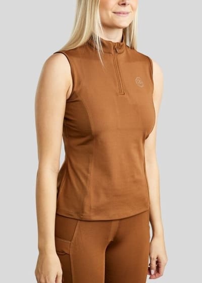 Montar SleevelessTraining shirt with Rosegold Logo Print Toffee Toffee - S