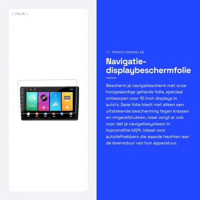 Dailygoods- Displaybeschermfolie - Geharde Folie - Anti-vingerafdruk - Niet-verblindend - Reinigingsset - Geschikt voor 10 inch Navigatieschermen - Navigatiefolie