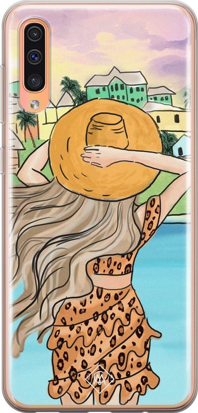 Casimoda® hoesje - Geschikt voor Samsung A50/A30s - Sunset Girl - Backcover - Siliconen/TPU - Multi