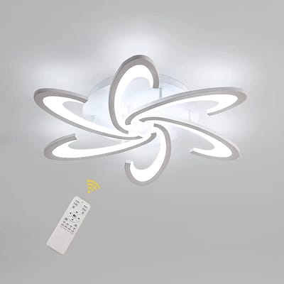 6 LED Ringen Plafondlamp - Dimbaar Met Afstandsbediening - Wit - LED Plafondlamp - Woonkamerlamp - Moderne lamp - Plafonniere