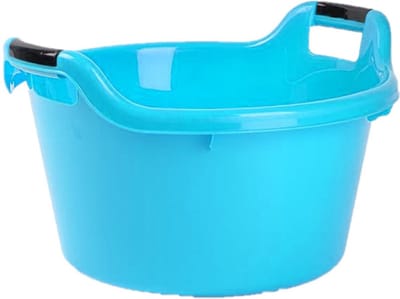Plastic Forte Afwasbak - Set van 2x stuks - 15L - blauw - 42 x 40 x 25 cm - met handvatten - teiltje