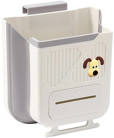 Hangende prullenbak voor keukenkastdeur, 2,64 gallon opvouwbare vuilnisbak, gemaakt van premium TPR en PP, ideaal voor keuken en badkamer, of als een camper prullenbak en camping prullenbak