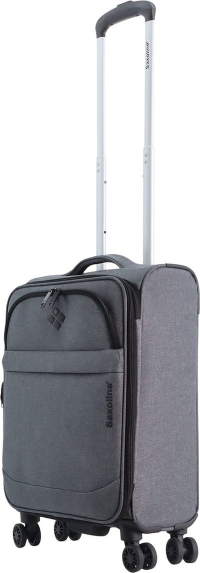 Saxoline 2 Tone Zachte Handbagage Textielkoffer On board Trolley uit stof - 53 cm (S) - Grijs / Small