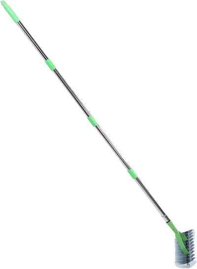 Verticuteerhark Staal - Gazonhark Tuinhark - Gazononderhoud Tuinwerken - Dubbelzijdig Afneembaar - 179 cm Steel - Zilverkleurig