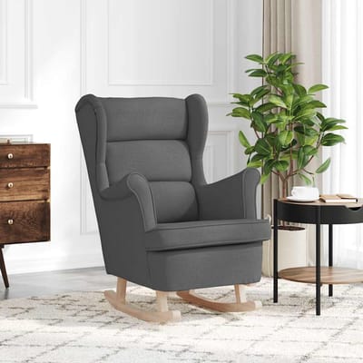 vidaXL - Schommelstoel - 74x90x102 - cm - stof - donkergrijs