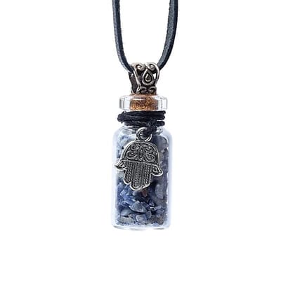 yogi & yogini - Geschenkflesje - koord - lapis lazuli - khamsa