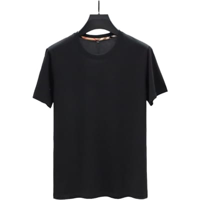 T-shirt à manches courtes et col rond en soie douce pour homme, vêtement de printemps et d'été 4XL black