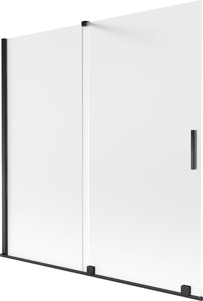 Mexen Velar 2-delige verschuifbare badkuipscherm 160 x 150 cm, matglas, zwart - 896-160-000-31-70