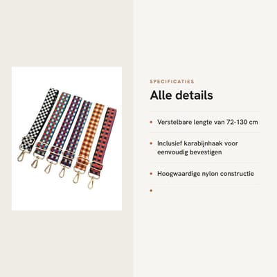 Dailygoods- Schouderriem Verstelbaar 72-130 cm - Boho-Stijl