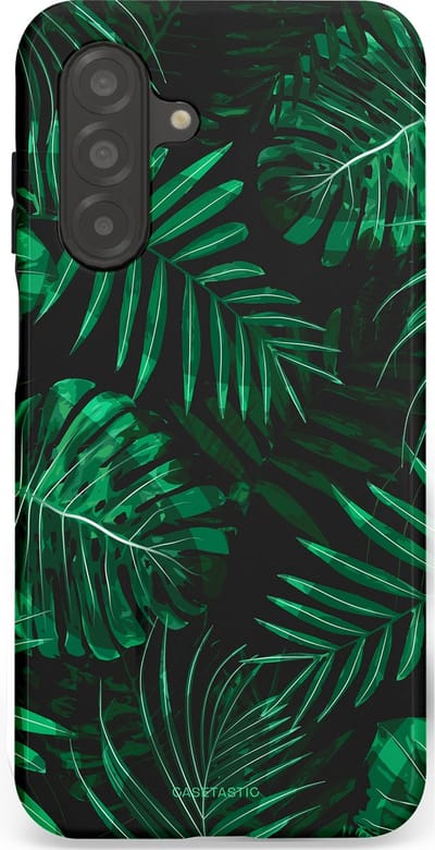 Casetastic hoesje geschikt voor Samsung Galaxy A26 - Dubbellaagse bescherming - Jungle blad - Fashion Case - Donkergroen Zwart