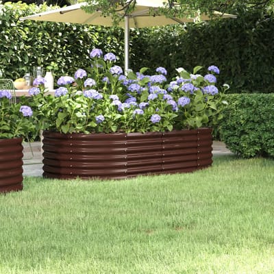 vidaXL - Plantenbak - 152x80x36 - cm - gegalvaniseerd - staal - bruin