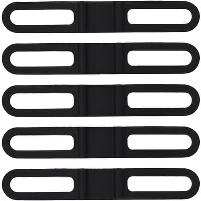 Ensemble de 5 pièces Sangle Fixe en Silicone Polyvalente pour Vélo Cyclisme Support de Fixation pour Lampe de Poche black