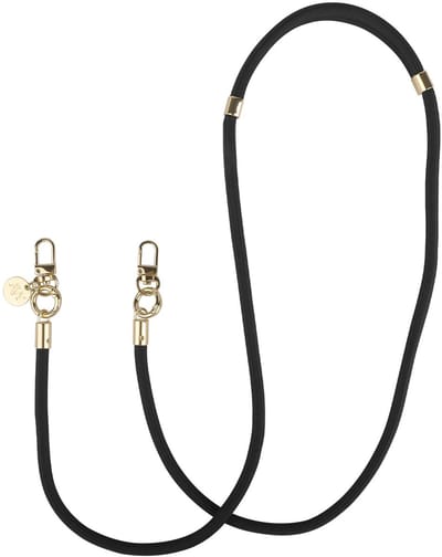 AVY Crossbody Telefoonkoord | Tressé Black | Lang Koord | Universeel voor alle Hoesjes | Geschikt voor iPhone, Samsung en meer | 130cm | Geweven Touw | Zwart