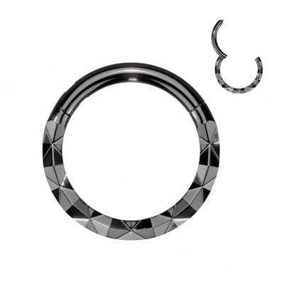 Piercing PVD front facing X-style 1.2x8 - zwart - LMPiercings