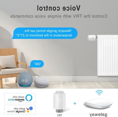 Programmeerthermostaat Radiatorkraan met Zigbee Temperatuurregeling en App-besturing, Compatibel met Alexa en Google Home, Slimme Verwarmingstechnologie