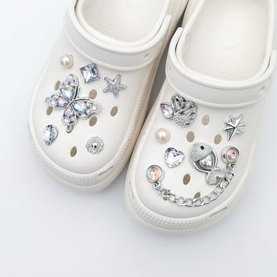Schoenaccessoires-geschikt voor crocs charms- geschikt voor crocs pins- geschikt voor crocs Accessoires- geschikt voor Crocs Jibbitz-12 kleine visjes en vlinderbloemen