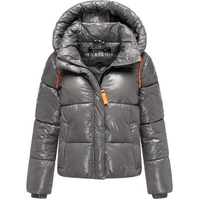 Marikoo dames gewatteerde winterjas Skyraa met capuchon & glanzend design