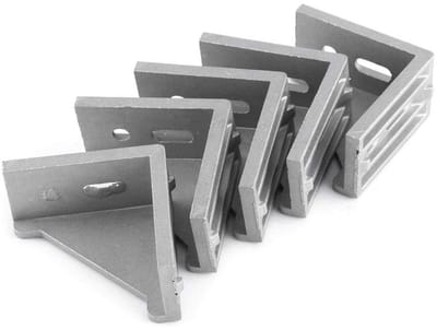 Dailygoods- Hoekbeugel Aluminium - Set van 5 Stuks - 58x58mm - Versterking voor Deuren/Meubels - Inclusief Montagegaten - Schokbestendig - Hoeksteun