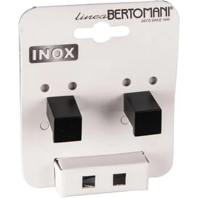 Bertomani Meubelknop - Rvs Zwart - 16x16mm - Set Van 2