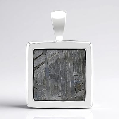 Cavill - Zilveren Hanger met Aletai Meteoriet - 925 Sterling Zilver - 2,83 ct Carre Slijpsel - Modern Kosmisch Sieraad - 23x15 mm