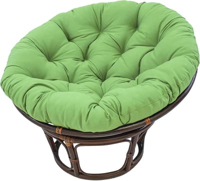 Papasan stoelkussen - Zitkussen rond - Buiten ontspannen - Ergonomische vorm - 130x130cm - Groen